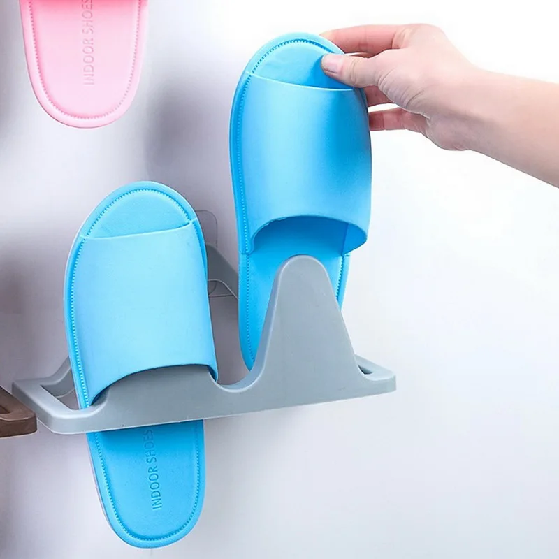 Simple Home Wall-Mounted Sticky Door Storage Hanging Shoe Rack Shelf Slipper Organiser Stand Closet Cabinet Holder Shoes | Дом и сад