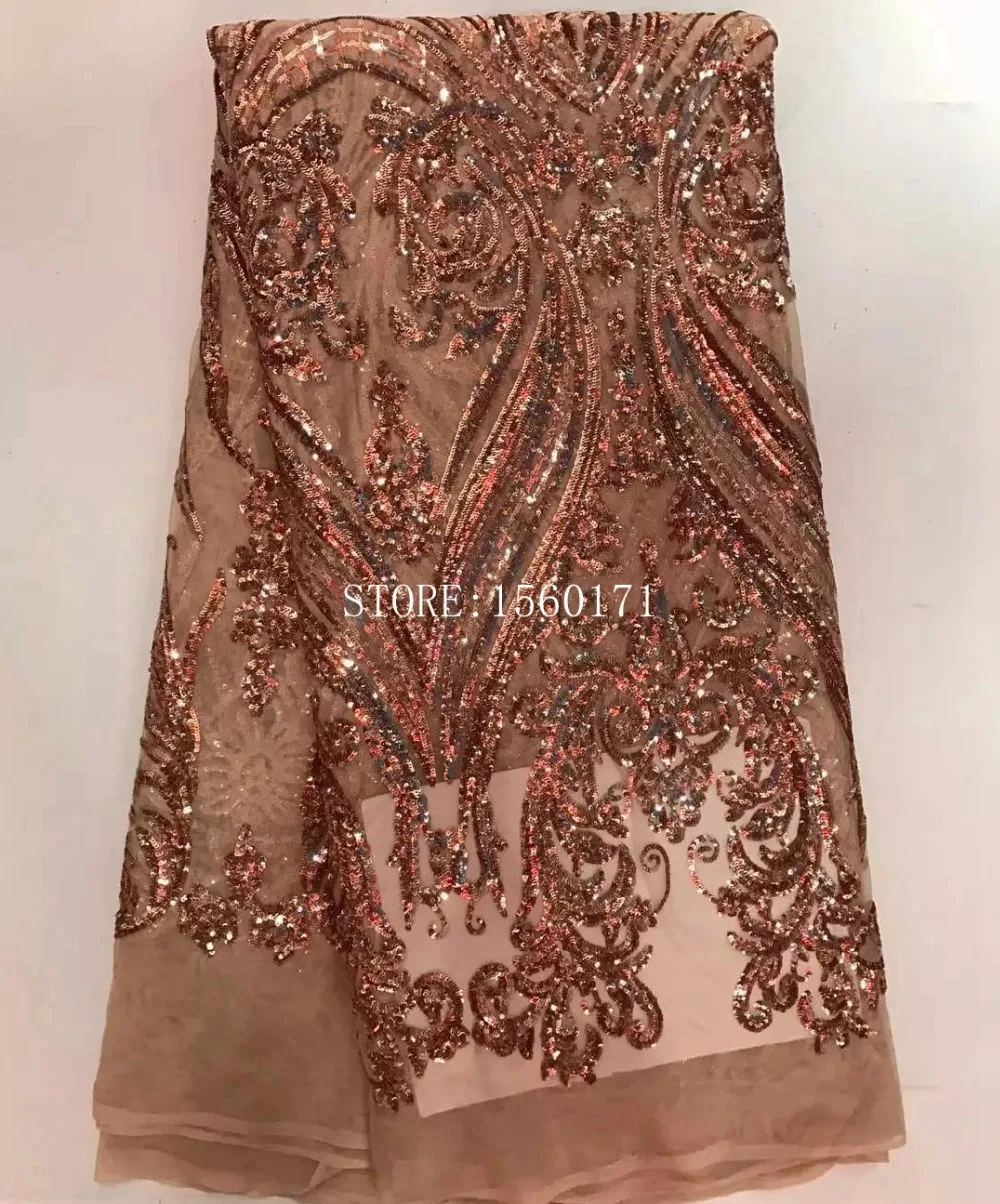 Новые Прибытие Красивая Нигерийские Французские Блестки кружевной ткани Модный