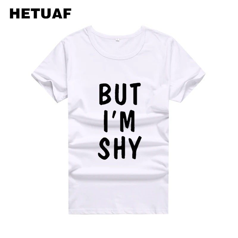 Женская футболка с принтом HETUAF BUT'm SHY в стиле Харадзюку хипстерская уличная