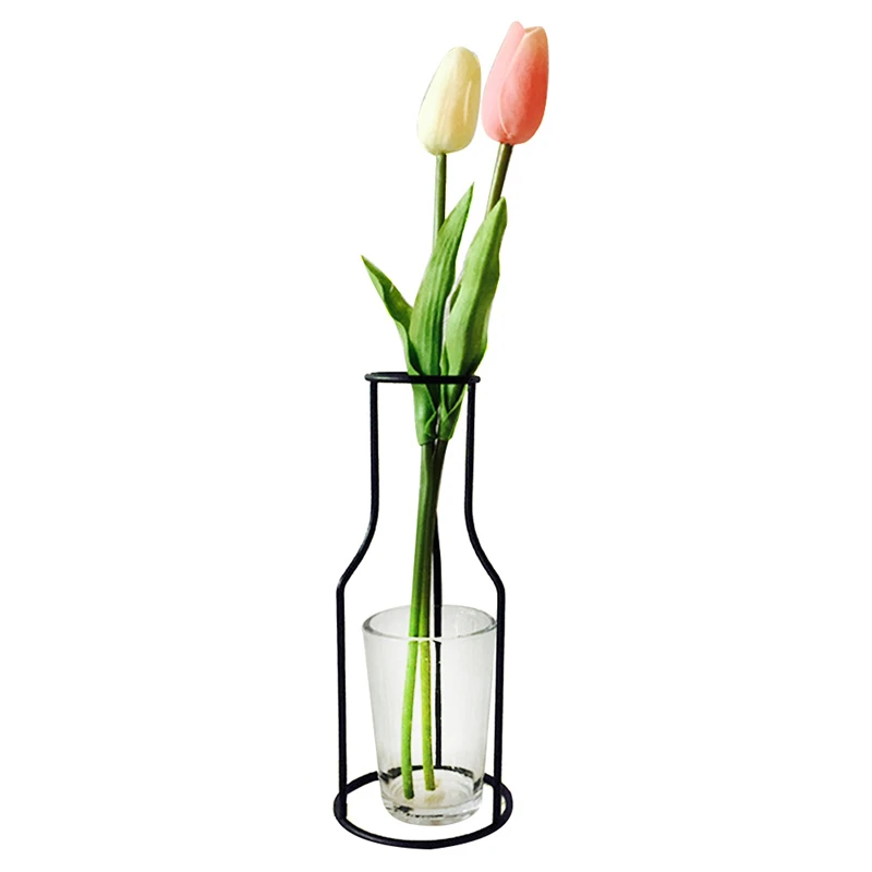 A8 Home Party Decor Creative Vase Abstract Black Lines Minimalist Abstract Iron Vase Dried Flower Vase Racks Flower Ornaments - Цвет: A8