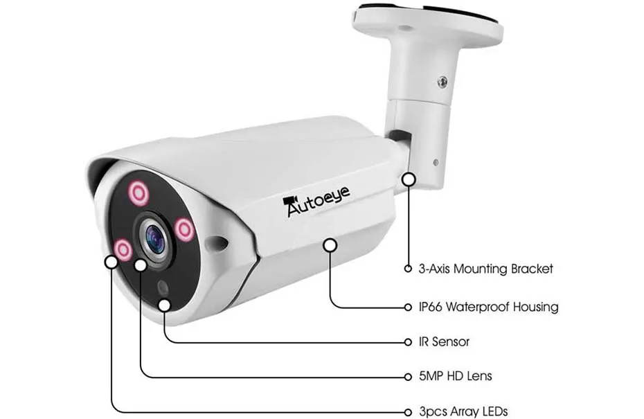 Autoeye SONY 5MP IMX326 AHD камера безопасности видео камеры наблюдения Водонепроницаемая камера видеонаблюдения 30 м ночное видение