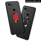 Чехол для Google Pixel 2 XL 2XL, роскошный мягкий черный пластиковый чехол 6,0 дюйма с металлическим кольцом на палец для Google Pixel 2 XL, чехол для телефона