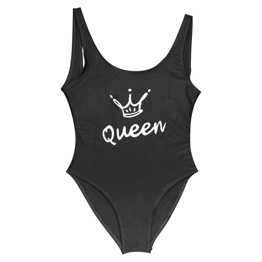 Слитный купальник с надписью Queen Crown для женщин сексуальный купальный костюм со