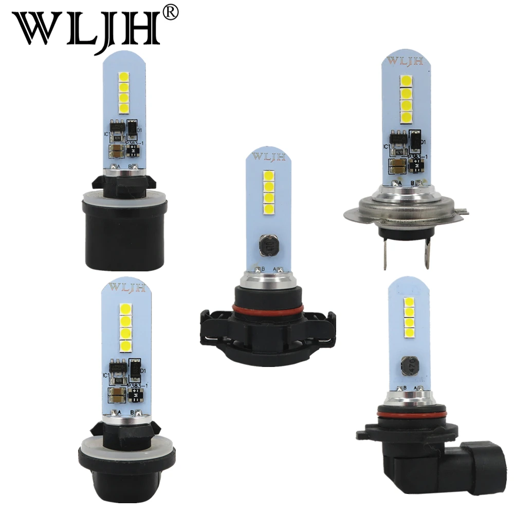 WLJH 2x авто светильник светодиодный H7 H8 H27 880 881 9006 PS X 24W T15 W16W 921 светильник хвостовые Фары противотуманные лампы дневные ходовые светодиодный DRL LED светильник