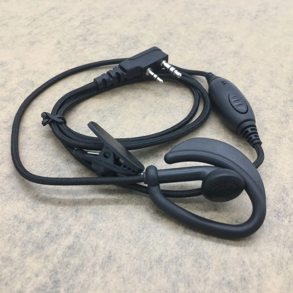

50PCS/LOT 2 Pin Mic PTT Headset for KENWOOD KPG27D TH-D7 TK-270 BAOFENG BF-888S UV-5R Ham Radio Walkie Talkie