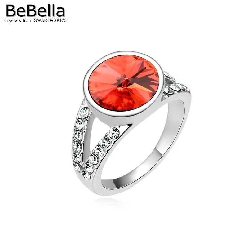 Женское кольцо с кристаллами BeBella круглое на палец Swarovski|women rings|crystal ring womencrystal rings