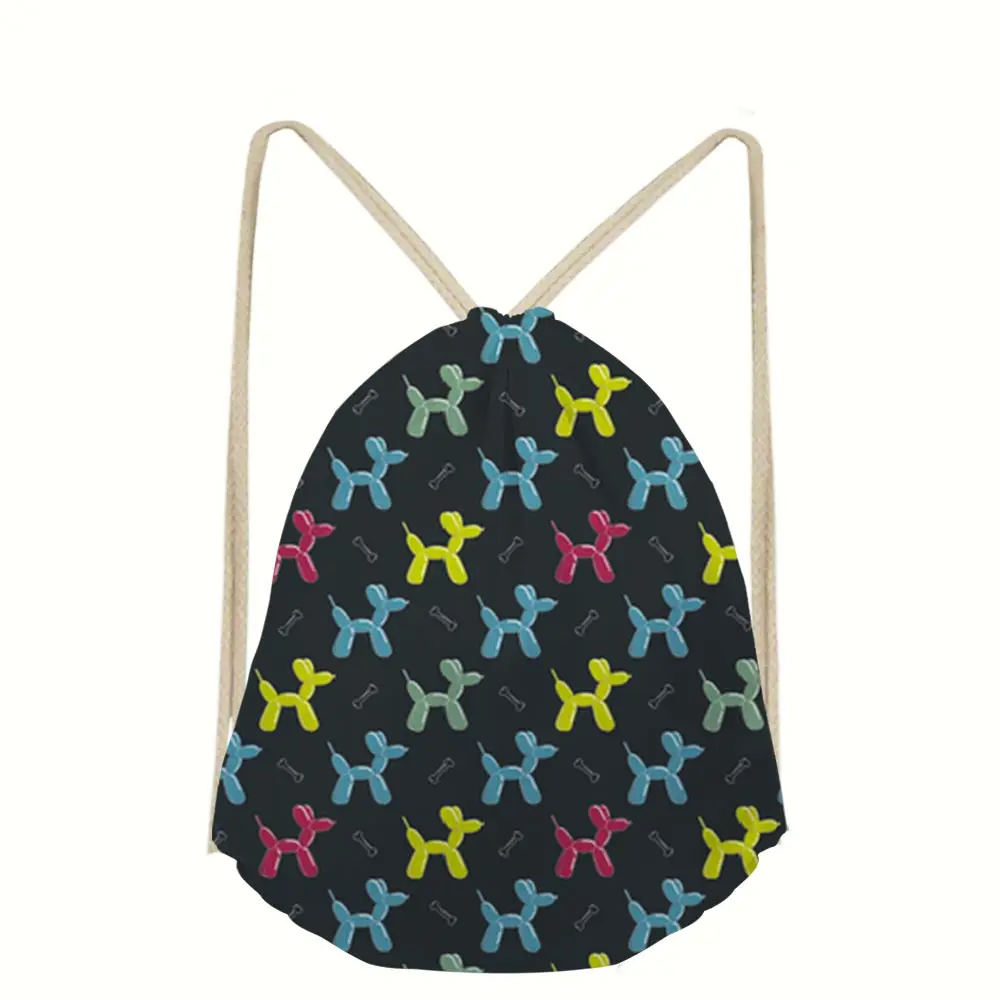 NOISYDESIGNS 3D Balloon Dog Print Drawstring Bags for Men Women Sack Bag Large String Backpack Junior School Girls | Багаж и сумки