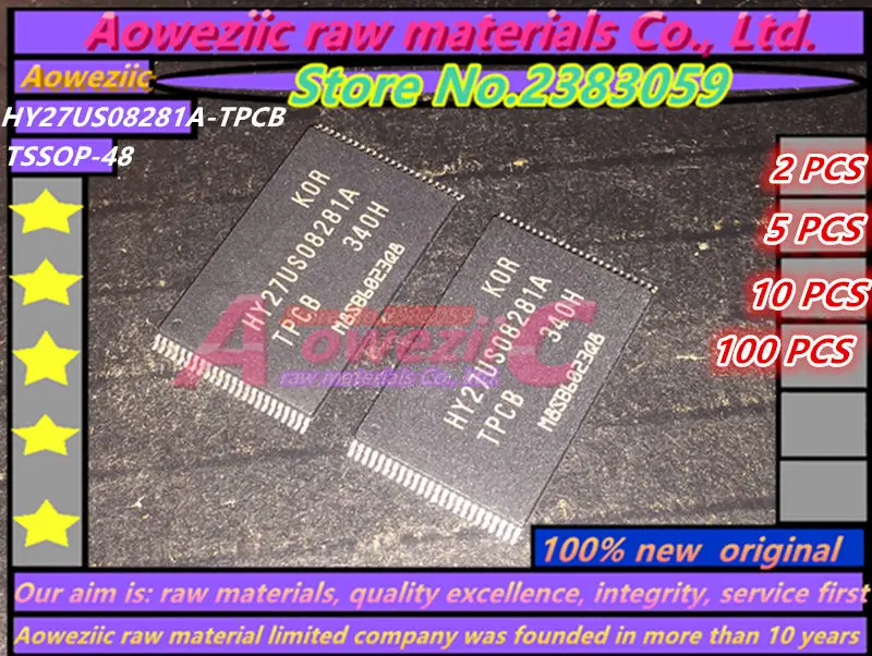 

Aoweziic 100% Новый оригинальный флэш-микросхема HY27US08281A TPCB