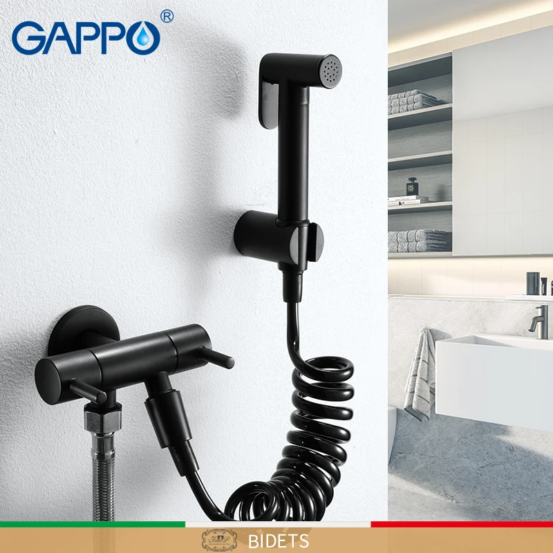 Одиночный холодный биде GAPPO гигиенический для душа черный мусульманский