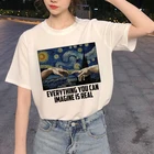 Футболка Микеланджело в стиле Харадзюку, женская футболка с забавным принтом Ullzang, модная футболка в Корейском стиле 90-х годов, женский топ с графическим принтом