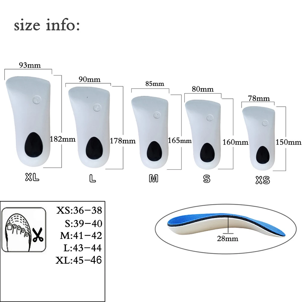 

Universal Thin Arch and Heel Supports Orthotic Shoe Insole Foot Corrector Tool