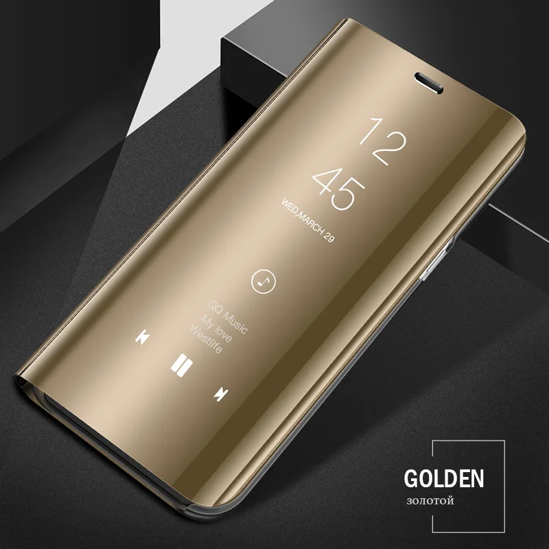 Flip Stand Mirror Case For OPPO Realme X2 Pro 5 3 R11Plus R17 A71 A83 R15 Find X Reno 2Z Clear PU Leather Cover Fundas |