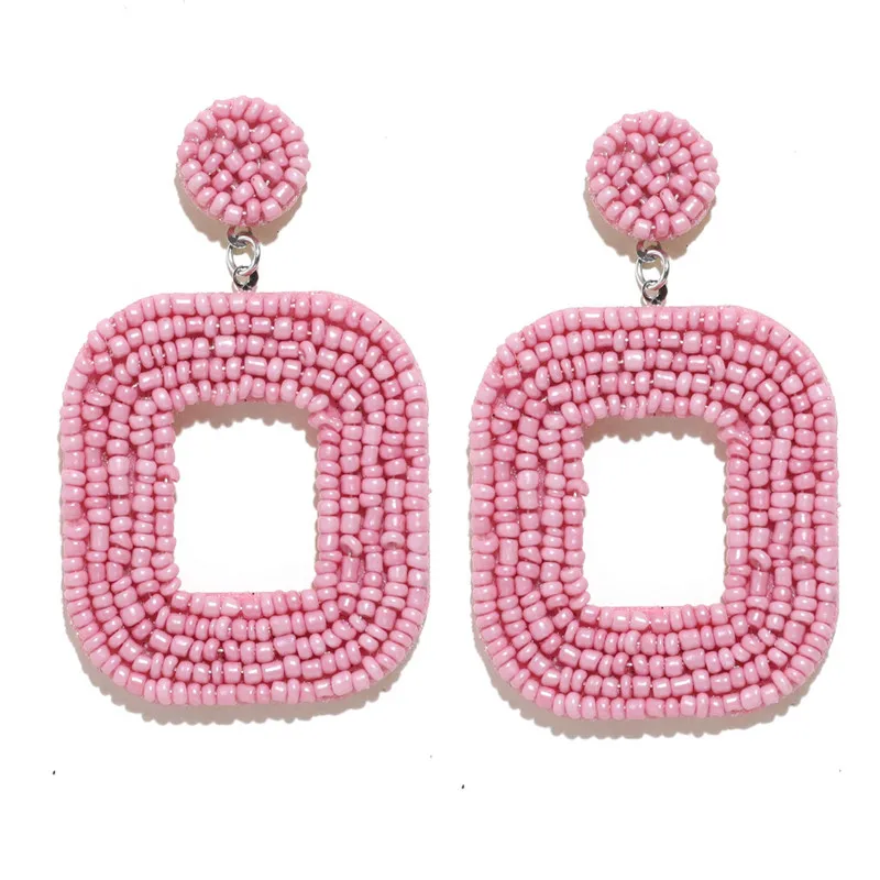 W74761 CWEEL INS Trendy Women Statement Earrings Boho Ethnic Colorful Dangle Drop Earrings Beads Tassel Fringe Party Wedding Jewelry - Окраска металла: W74761