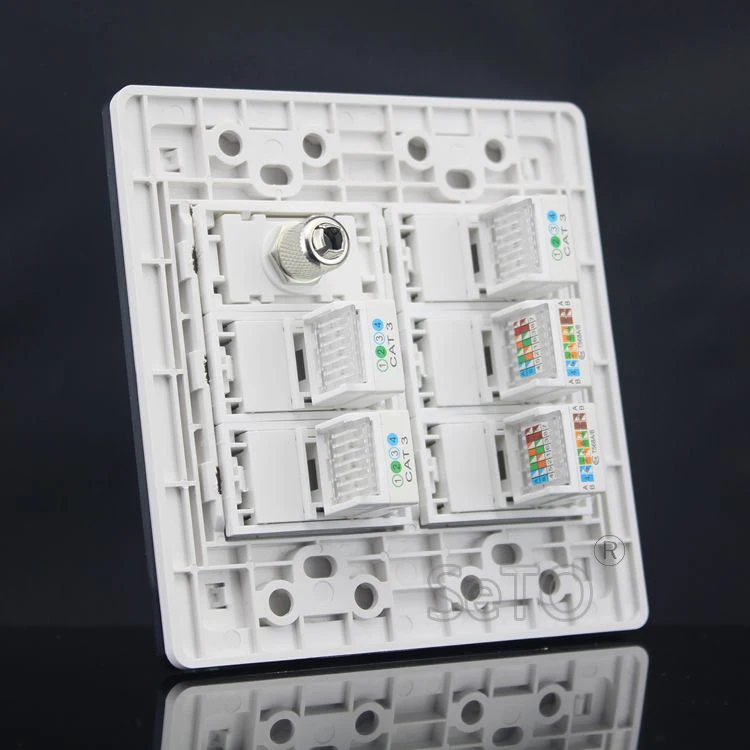 SeTo 120 тип один телевизор + двойной RJ45 Cat5e три разъема RJ11 Cat3 панель розетки