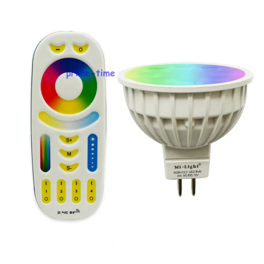 Mi. Светильник 4W RGB+ CCT MR16 Светодиодный точечный светильник AC/DC 12V FUT104+ 1x WL-Box1 WiFi+ 1x2,4G беспроводной RF 4-зонный сенсорный пульт дистанционного управления