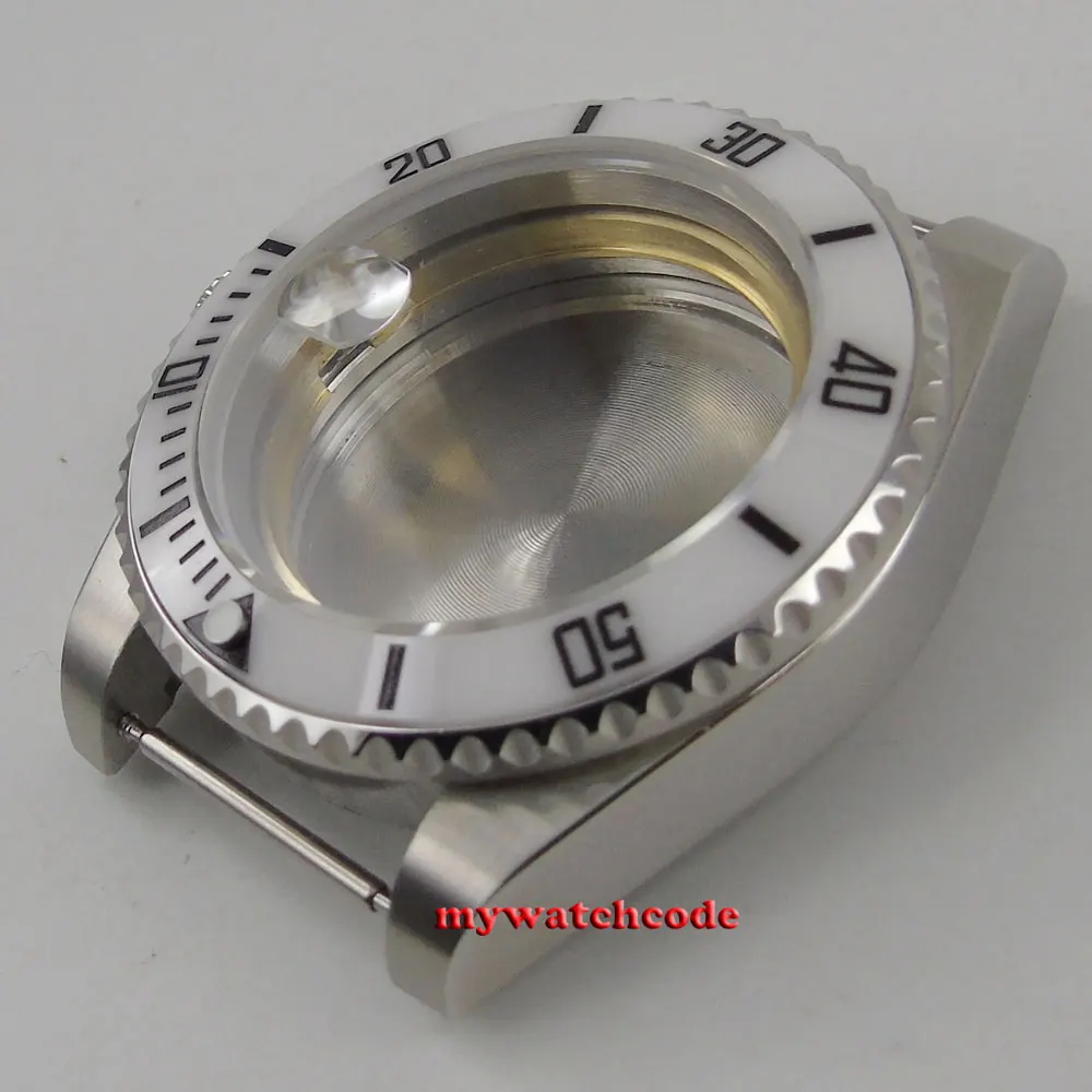 43 мм сапфировое стекло керамический белый ободок чехол для часов подходит ETA 2824