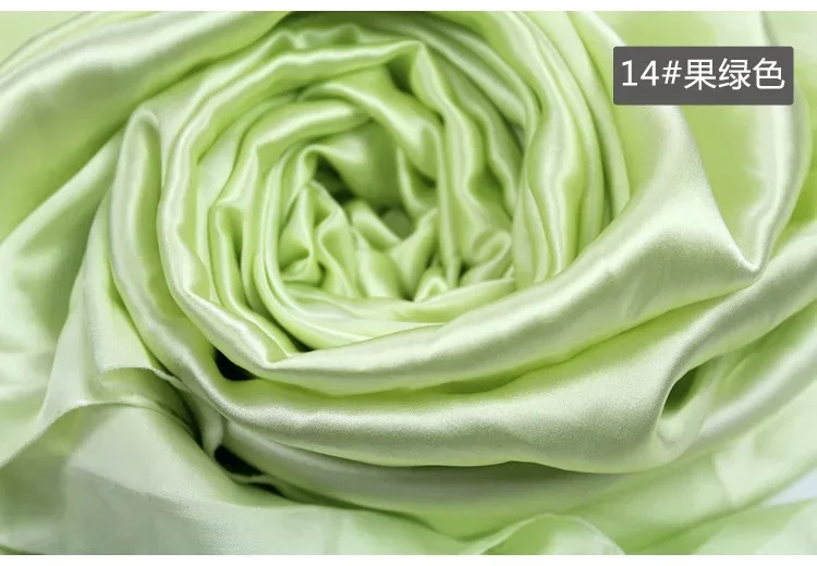 14 fruit green 19 мм чистая шелковая атласная ткань 114 см 44 дюйма Ширина Серебристый цвет 81 gsm для платья рубашки синий черный 1 м для тестирования образцов - Цвет: 14 fruit green