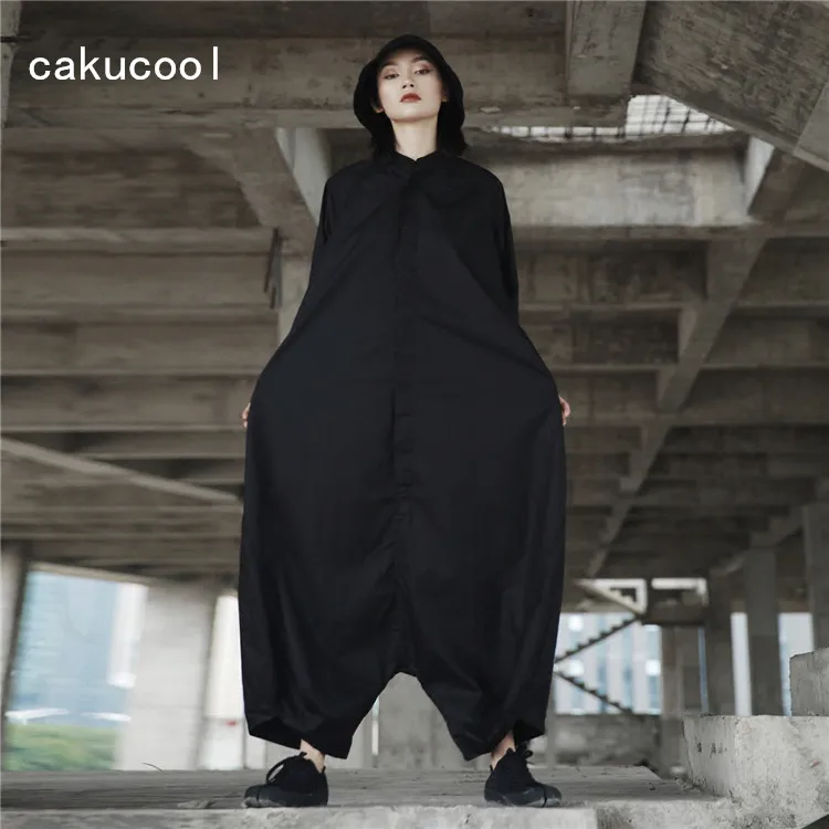 Cakucool New Safari Overalls Women Loose Japanese Black Jumpsuits Batwing Casual Jumpsuit Clothing Siamese Plus size | Женская одежда