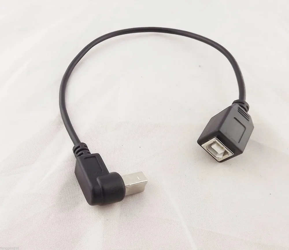 

10 шт. USB 2,0 B Женский вниз угол USB B Мужской принтер короткий кабель передачи данных адаптер Черный 30 см