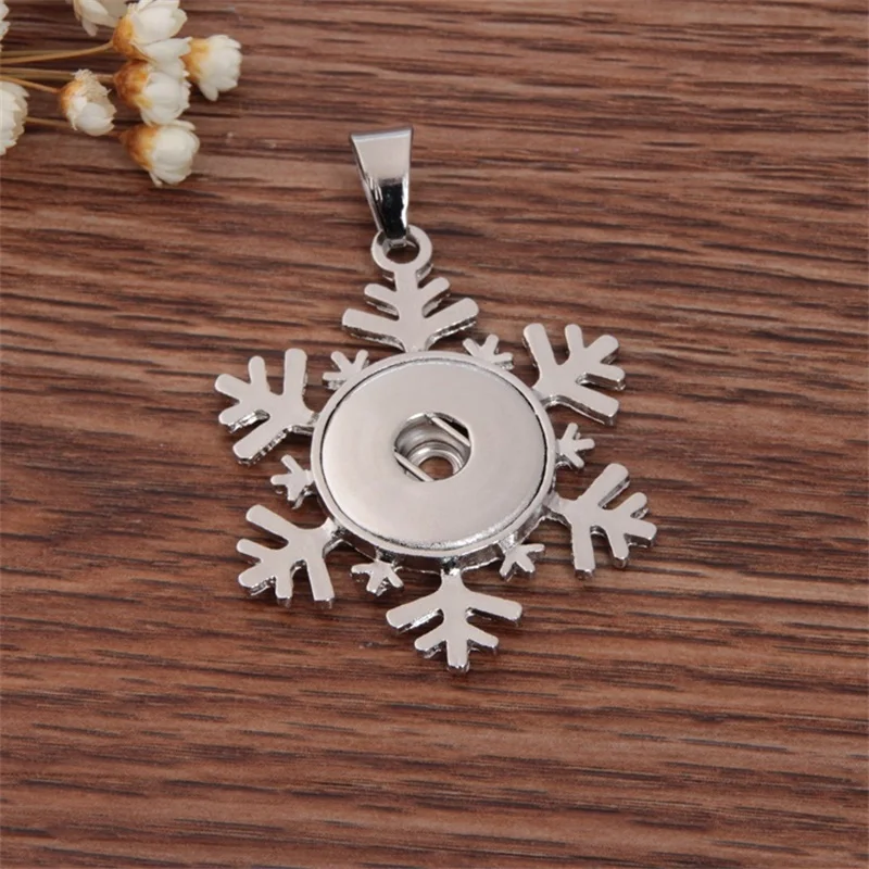Модные кнопки Сделай Сам ювелирные изделия серебряный полый снег кулон с кнопкой