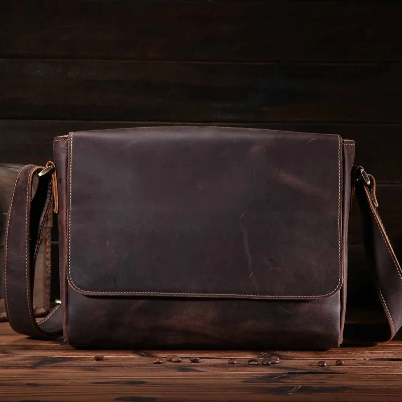 Мужские сумки через плечо из натуральной воловьей кожи подарочные модные