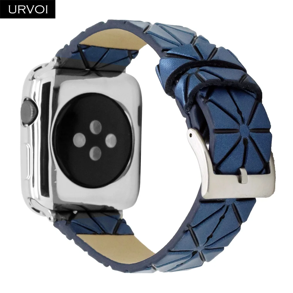 URVOI ремешок для apple watch серии 4 3 2 1 Искусственная кожа ремешок для iwatch ремень геометрическим узором современный дизайн 38/ 40/42/44 мм