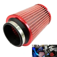 universal 3 inch 75mm car air filter clean intake high flow short ram intake system mushroom cold round cone red