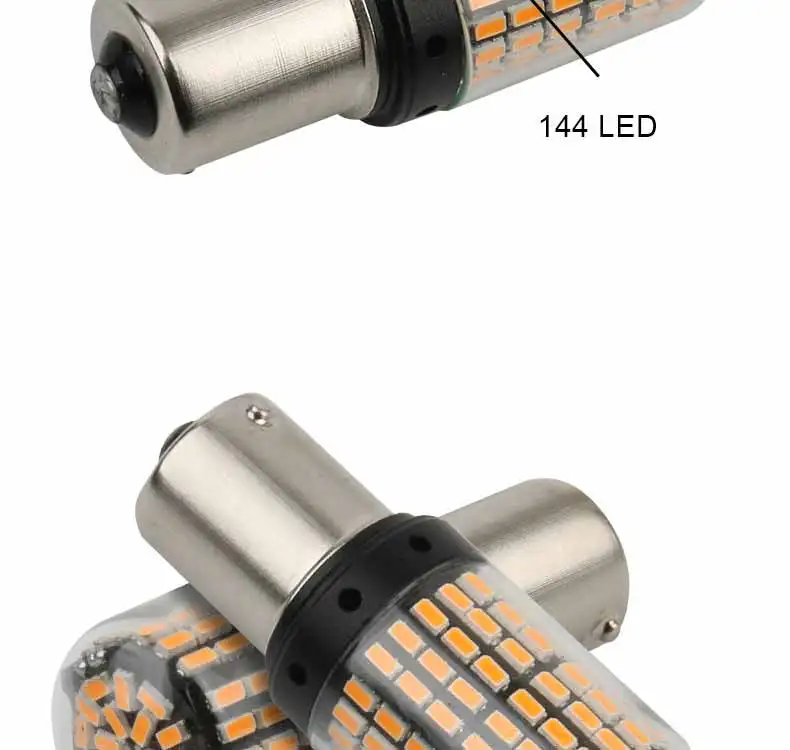 Комплект из 2 предметов, с can-bus S25 1156 BA15S p21w BAU15S py21w T20 светодиодный 7440 W21W W21/5 Вт светодиодный лампы 3014 144smd автомобилей указатели поворота фонарь стоп-сигнала