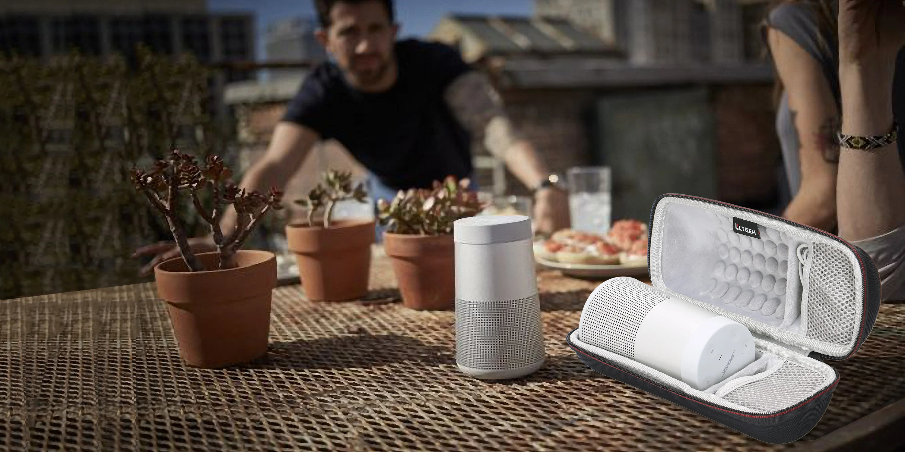 Жесткий Дорожный Чехол LTGEM EVA для переноски Bluetooth-динамика Bose-SoundLink Revolve с сетчатым