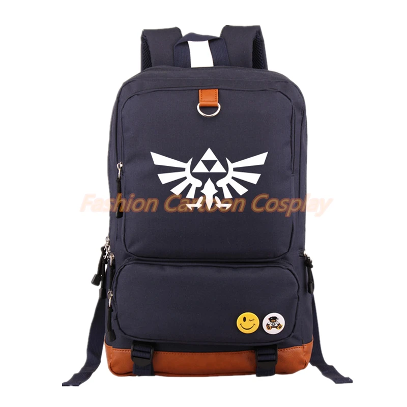 Легенда о Зельде Рюкзак хороший черный логотип Zelda парусиновая сумка японский