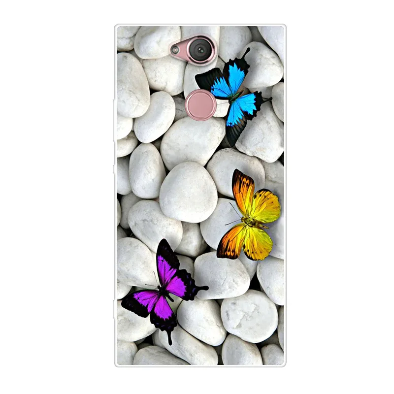 Phone Case For Sony Xperia XA2 Soft Silicone TPU Fashion Flower Painted Back Cover |