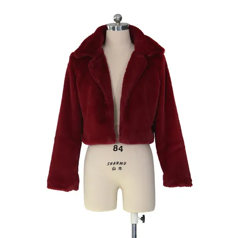 JRRY сексуальная теплая пушистая куртка из искусственного меха, женская меховая короткая куртка с искусственным мехом, открытое пальто 6 цветов размера плюс XXL