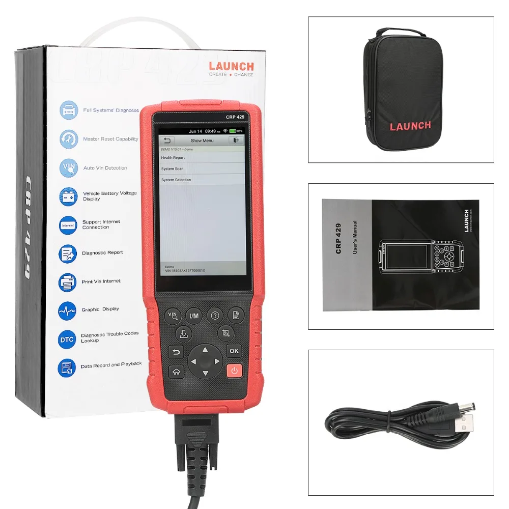 LAUNCH X431 CRP429 OBD диагностический сканирующий инструмент OBD2 сканер Все системы Авто считыватель кода масла EPB DPF инжектор кодирования IMMO PK MK808