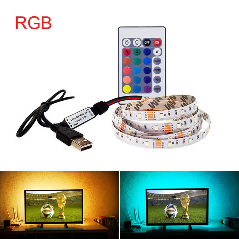 2 шт./лот 1 м 3 5 IP20 3528 в USB зарядное устройство RGB источник питания Светодиодная