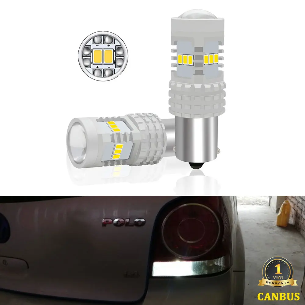 Комплект из 2 предметов белый Canbus без ошибки P21W 1156 светодиодный шарик для VW