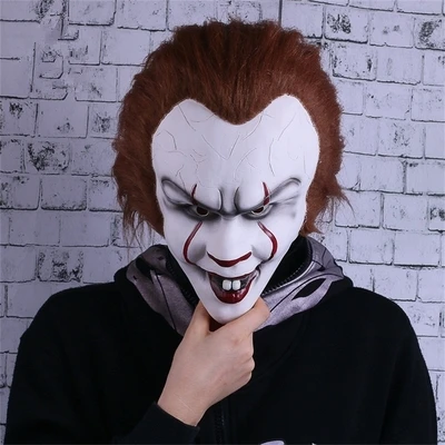2019 Stephen King's It маска пеннивайза Латекс Хэллоуин пугающая Маска Клоун для косплея