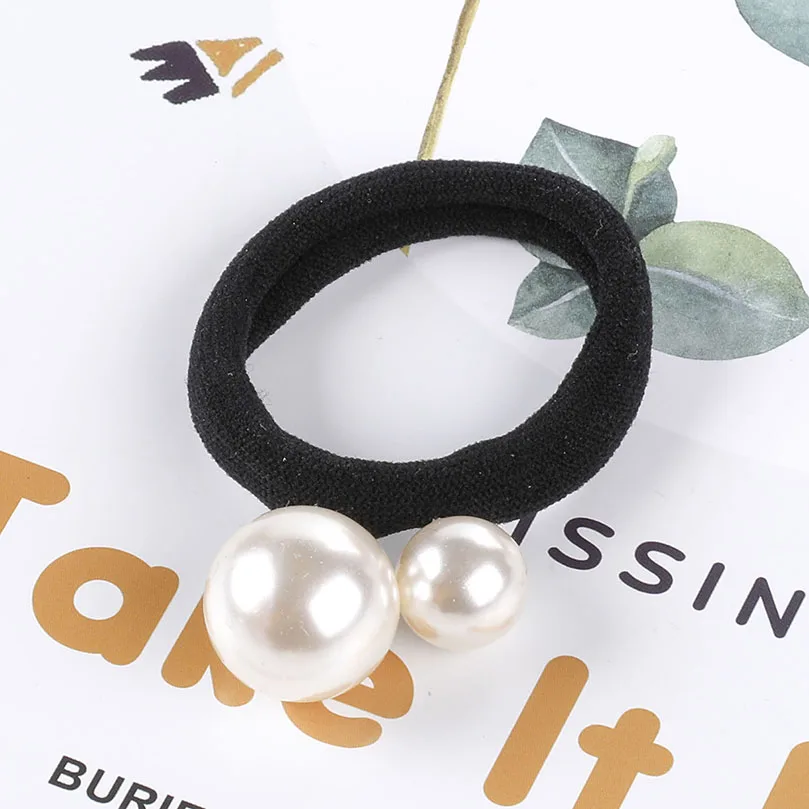 AWAYTR 2pc/set Pearl Hair Rubber Elastic Hair Bands for Women Scrunchies Ponytail Holder Girls Hair Ties Ropes Hair Accessories - Цвет: 41-A