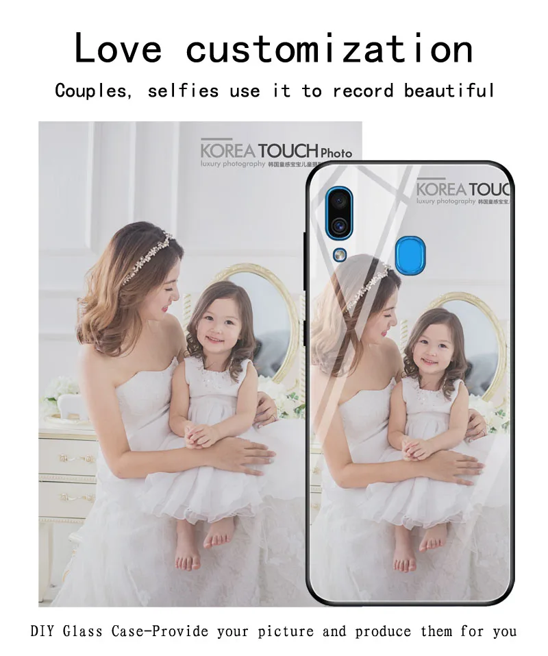 DIY фото по индивидуальному заказу чехол для телефона samsung Galaxy S8 s9 Plus Примечание 8 9 A8 A6 плюс M10 M20 a30 A50 S10+ S10E закаленное Стекло крышка