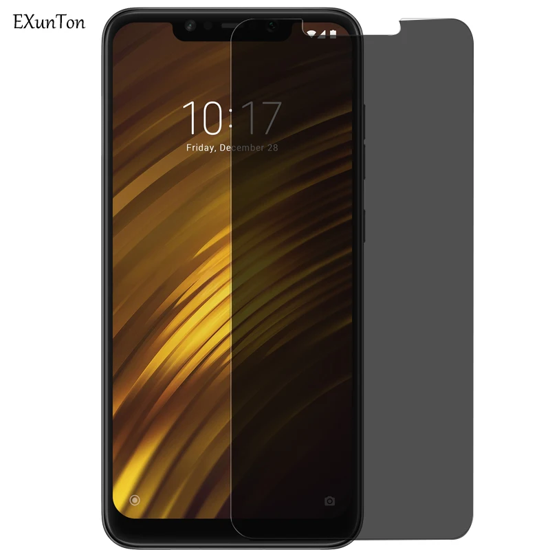 EXUNTON для Pocophone f1 Black Privacy Temepred стекло анти шпионская защита экрана Xiaomi F1 2.5D Премиум