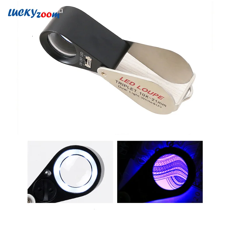 Складное кольцо с подсветкой лупа 6 светодиосветодиодный и увеличительным