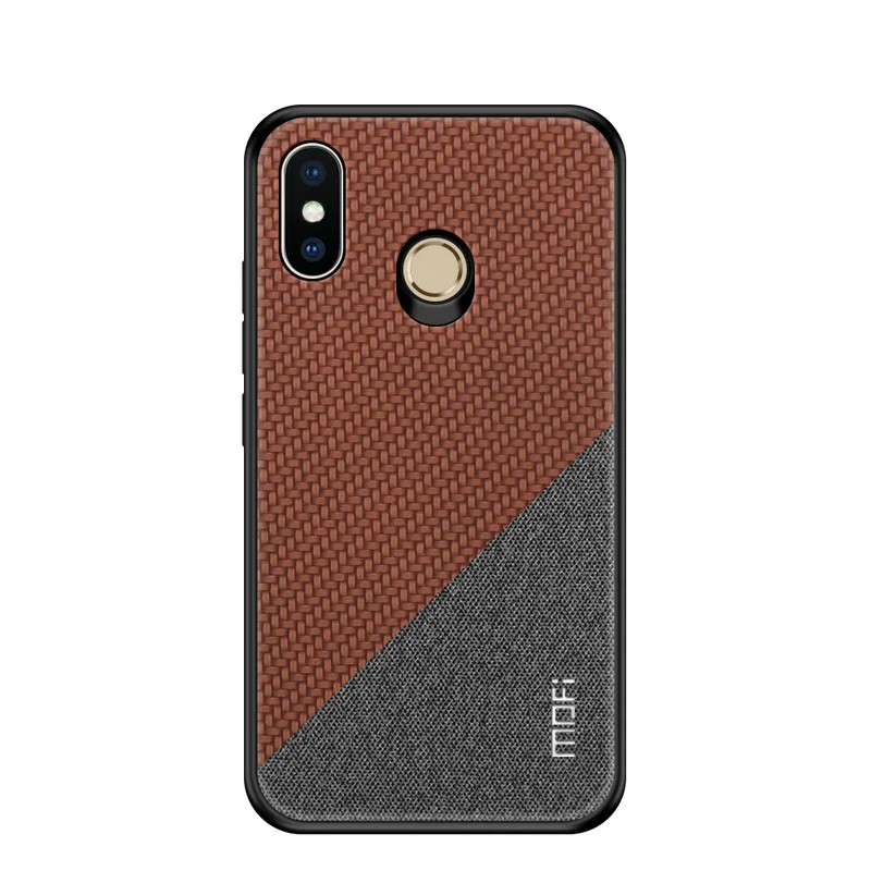 Mofi углеродное волокно Ткань смешанные цвета PC чехол Xiaomi Redmi Note 6 Pro Жесткий мягкий