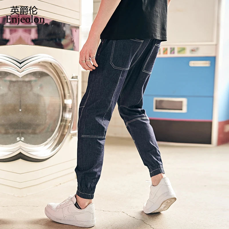 Enjeolon new fashion 2020 men jeans pants sweatpants for cool clothes black blue casual male K6626 | Мужская одежда