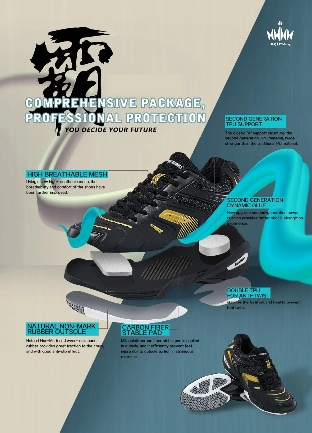 Обувь для бадминтона Kawasaki, мужская обувь Zapatillas Deportivas, износостойкие дышащие кроссовки, спортивная обувь, K-353 K-522