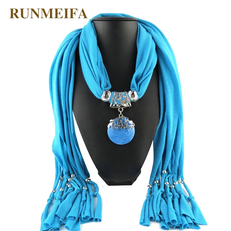 Женский шарф подвеска RUNMEIFA модный дизайнерский с кулоном|scarf jewelry|popular scarfbrand design
