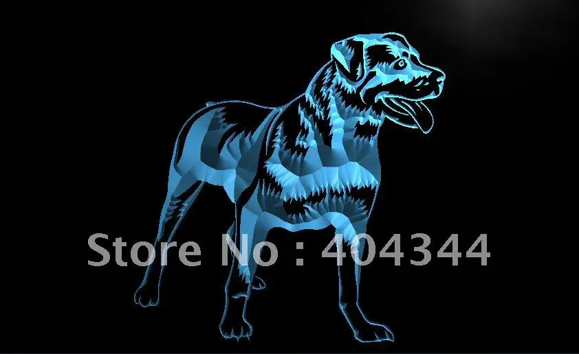 LK249-с изображением собаки ротвейлера витрина для домашних животных светодиодный