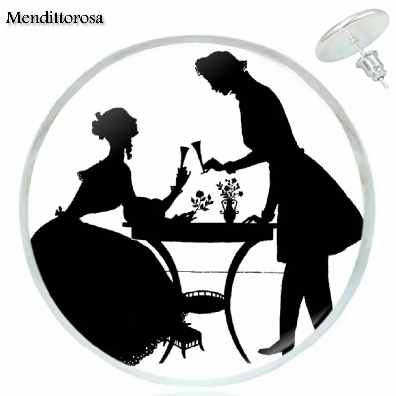 Jane Austen эффектные бронзовые/серебряные/Золотые Клипсы Серьги гвоздики ручной