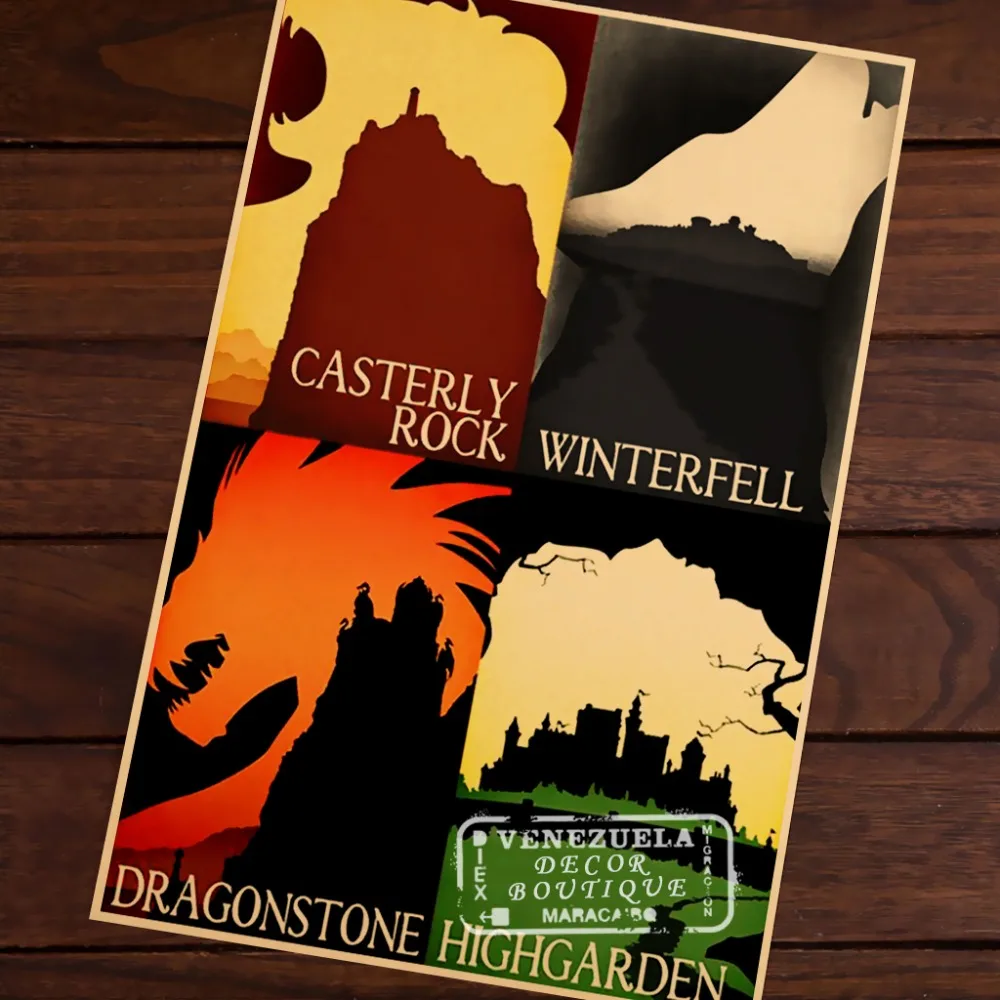 Картина из мультфильма Игра престолов|wall sticker|decorative wall stickersretro poster |