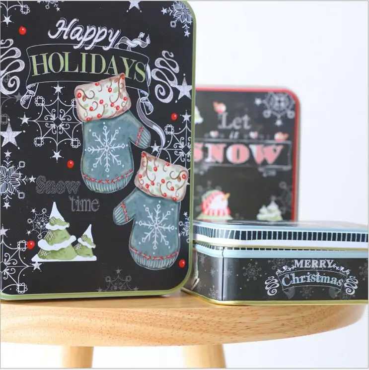 3 шт./компл. Рождественская серия Подарочная коробка с принтом железный чехол для