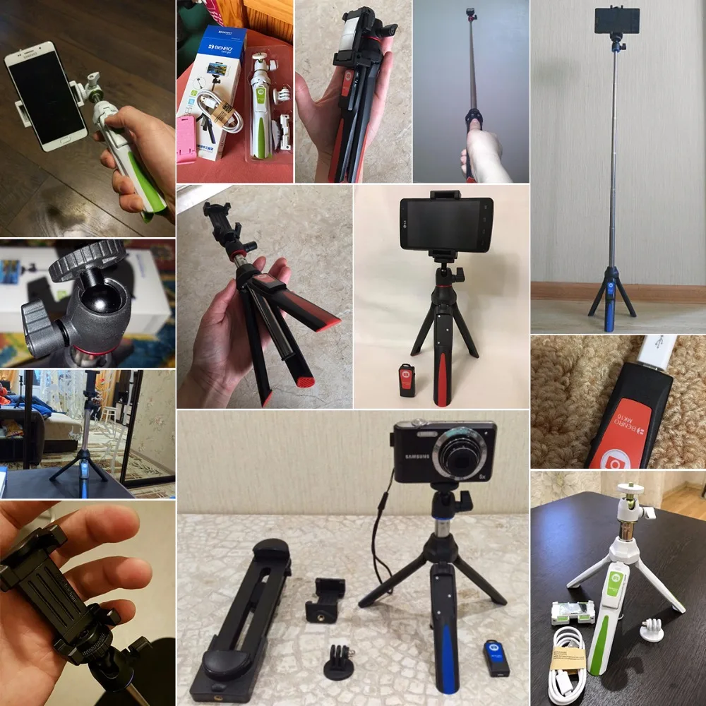 Селфи-палка Benro Mefoto MK10 с Bluetooth штатив монопод 3 в 1 Автопортрет для iPhone Huawei Samsung Gopro 7 6