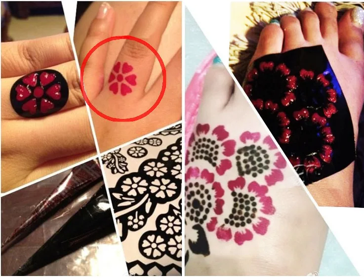 2 шт./лот хна татуировки женские индийская паста руки тело лицо окрашенные